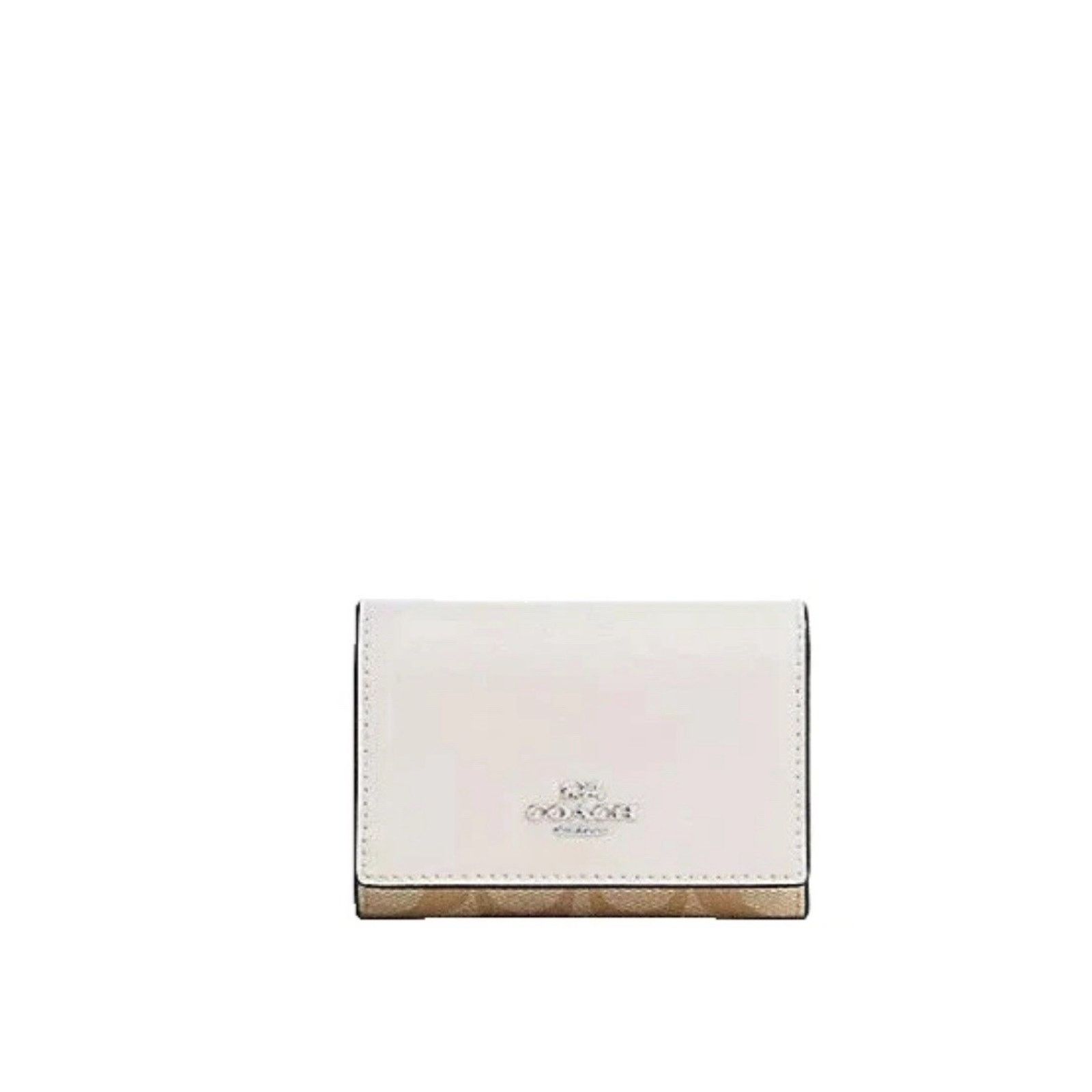 Coach NWT Coach Micro Wallet CM761 SV/LIGHT KHAKI/CHALK Size ONE SIZE - 6 Thumbnail