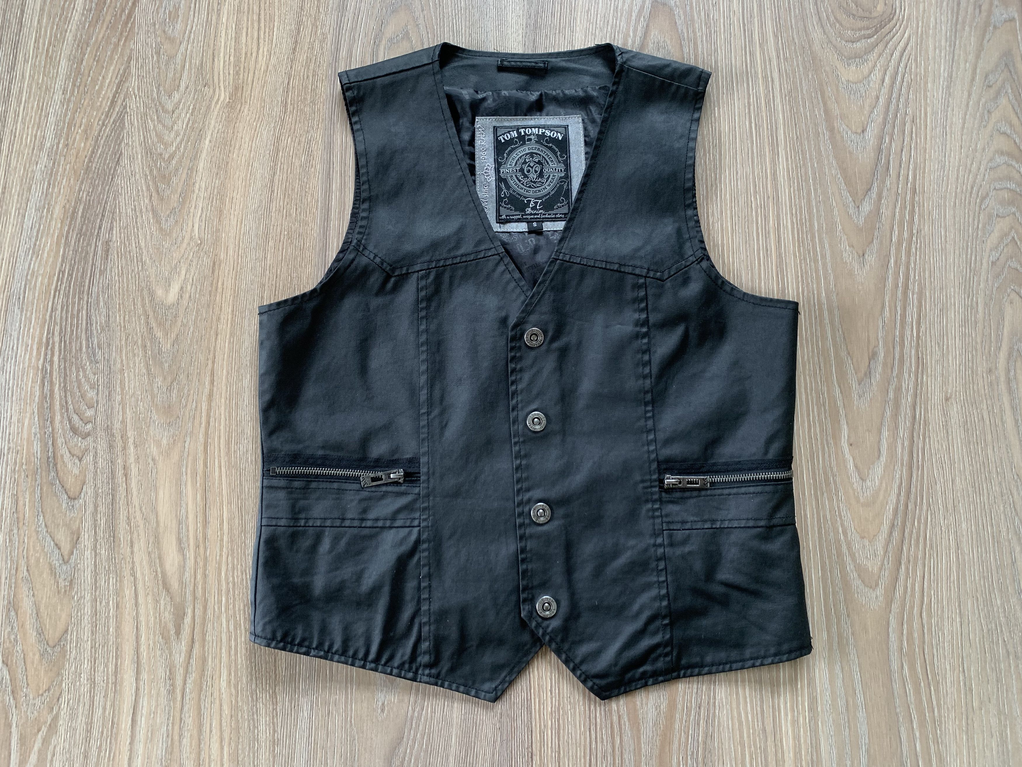Designer Tom Tomson Black Wax Vest Size US S / EU 44-46 / 1 - 2 Thumbnail