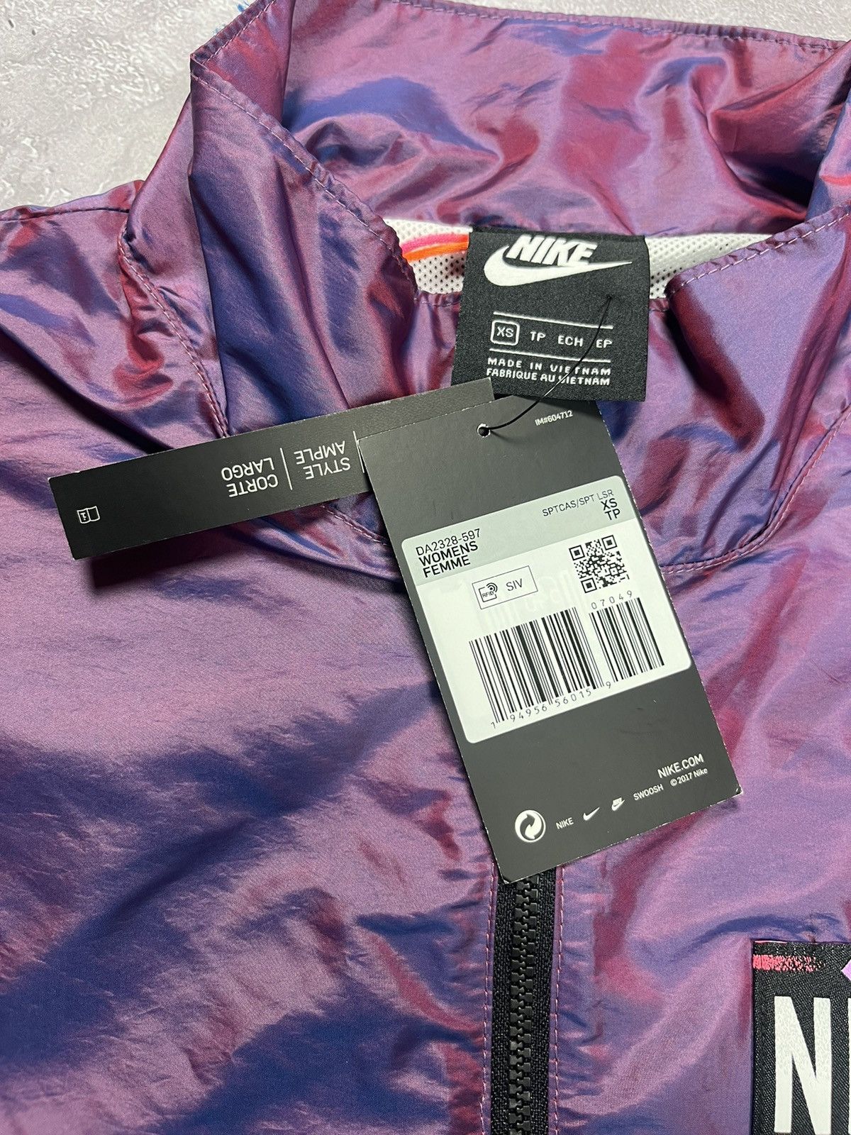 Nike Nike Just Do It Womens Purple Oversized Fit Anorak Jacket Size XS / US 0-2 / IT 36-38 - 4 Thumbnail