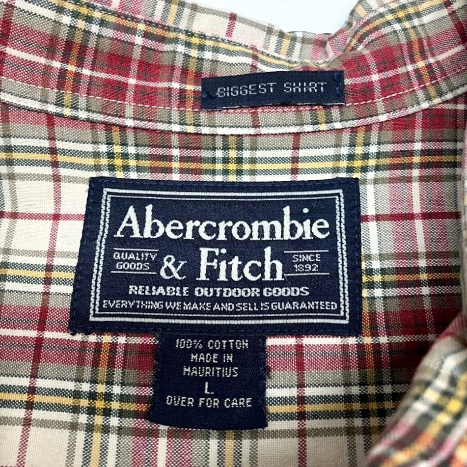 Abercrombie & Fitch VINTAGE Abercrombie & Fitch BIGGEST SHIRT Button Down L Tan Red Plaid Mens Y2K Size US L / EU 52-54 / 3 - 3 Thumbnail
