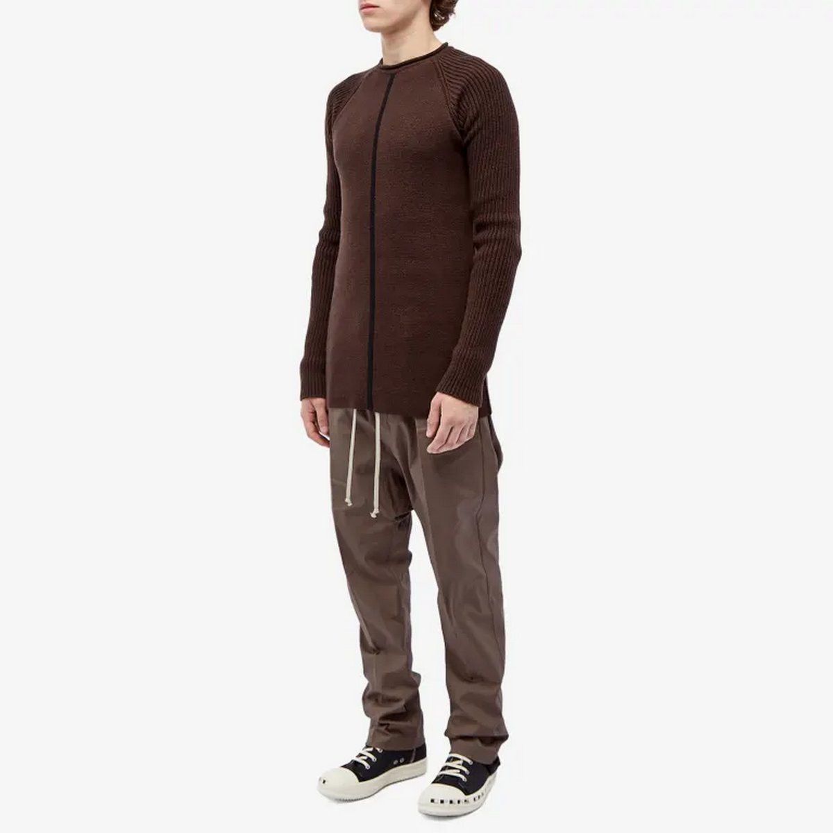 Rick Owens RICK OWENS brown slim fit crew knit cashmere sweater Medium Size US M / EU 48-50 / 2 - 4 Thumbnail