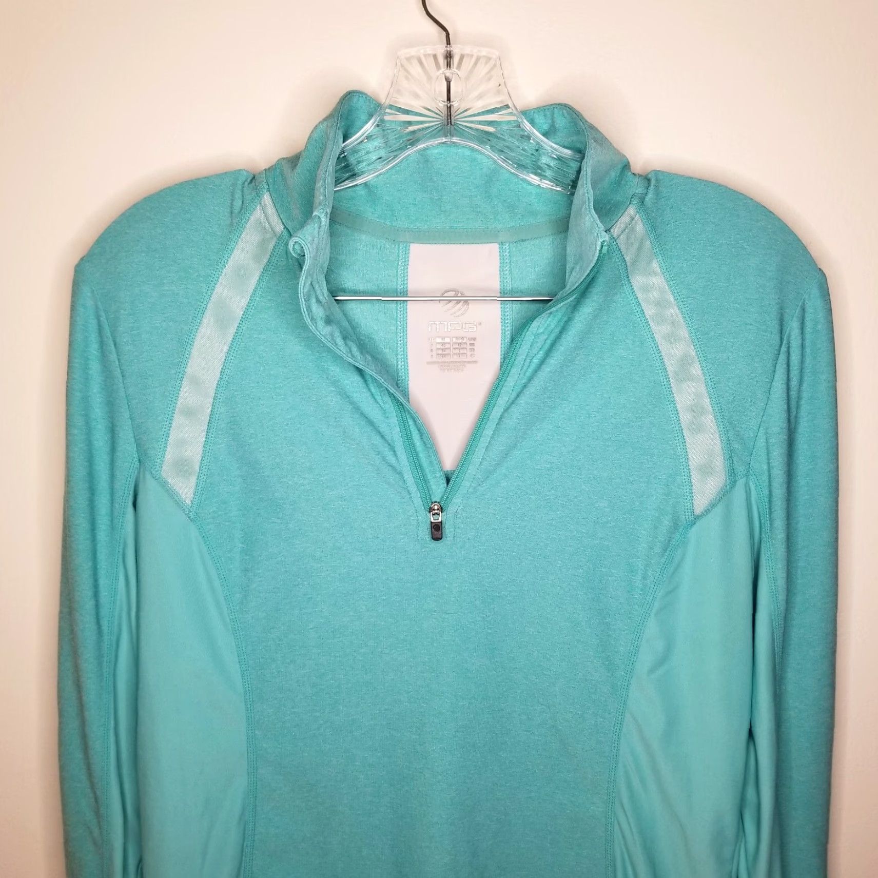 Altea MPG Shirt Long Sleeve Women’s 1/4 Zip Running Athletic Top Size M Green Teal Breathable 1/4 Zip Athletic Running Shirt Women Size M / US 6-8 / IT 42-44 - 2 Thumbnail
