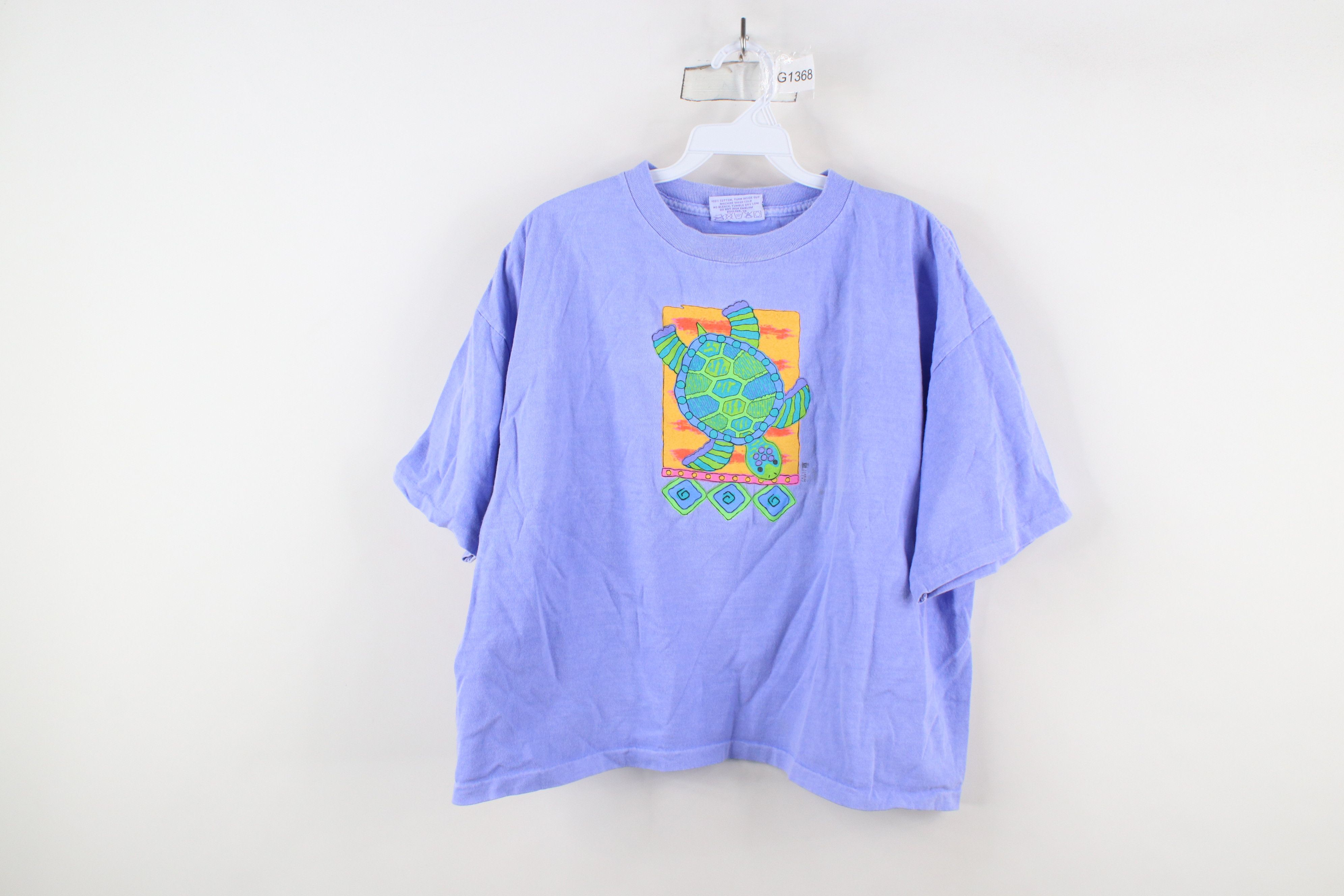 Vintage Vintage 90s Streetwear Stonewash Art Sea Turtle T-Shirt USA Size ONE SIZE - 1 Thumbnail
