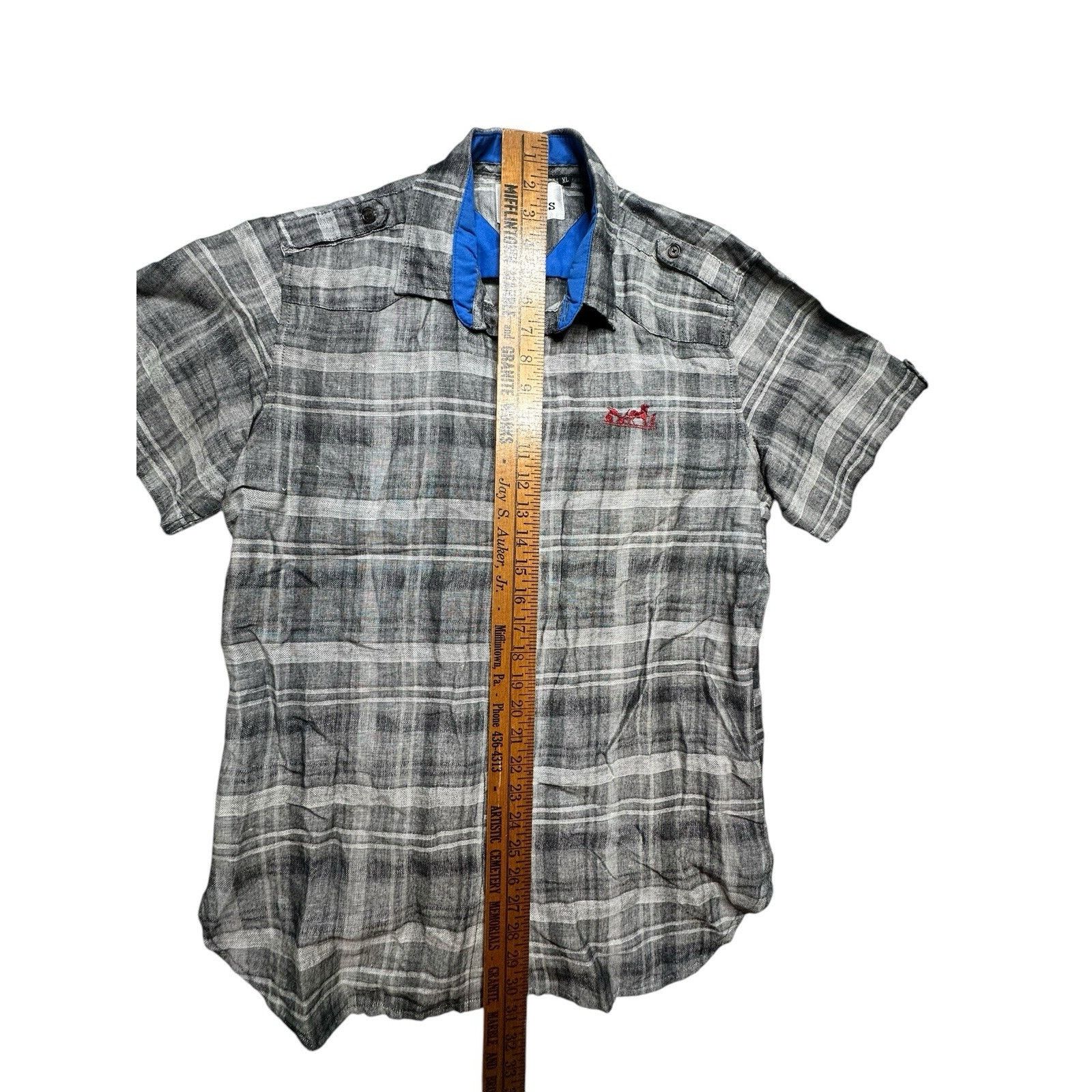 Hermes Rare Hermes Striped Short Sleeve Dress Shirt Button Down XL Size US XL / EU 56 / 4 - 3 Thumbnail