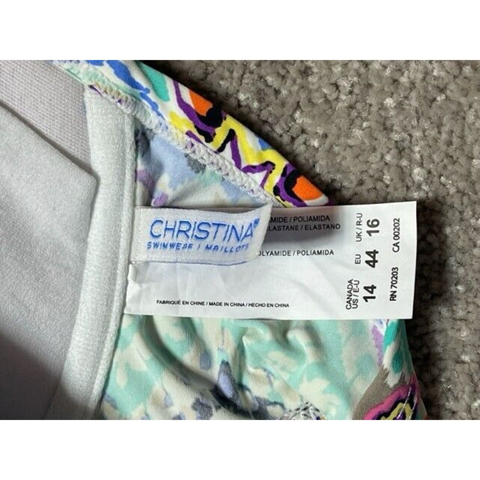 Other Christina Maillots Swim Top Womens 14 Padded Underwire Blue Size XL / US 12-14 / IT 48-50 - 6 Thumbnail