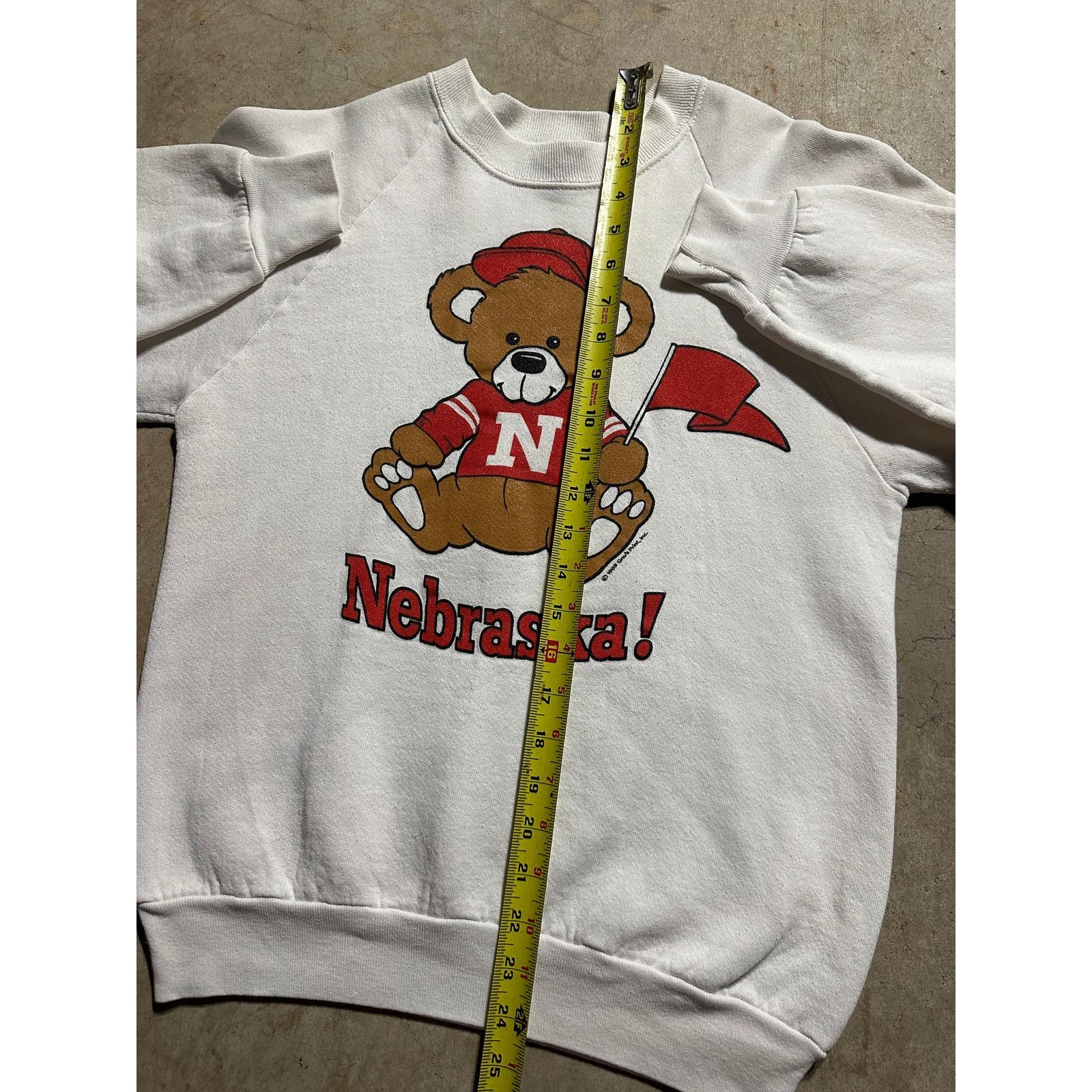 Fruit Of The Loom × Vintage Vintage Nebraska Cornhuskers 1989 Teddy Bear Sweatshirt S/M Size US S / EU 44-46 / 1 - 6 Thumbnail