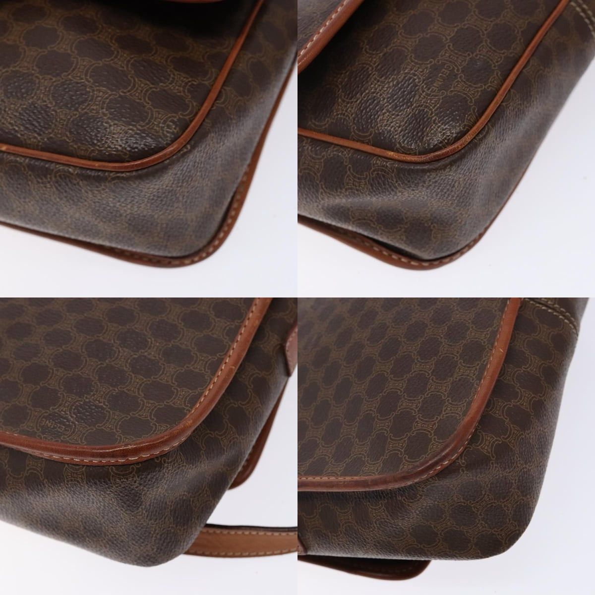 Celine CELINE Macadam Canvas Circle Shoulder Bag Pvc Leather Brown Size ONE SIZE - 10 Thumbnail