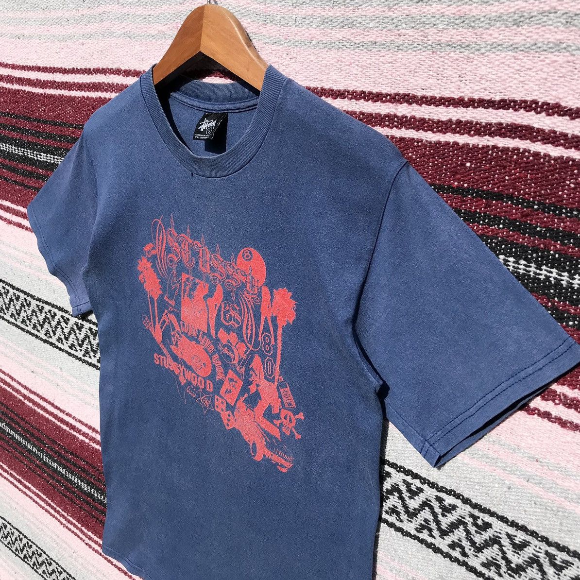 Stussy Y2K Vintage Stussy Wood Tee Stussy Streetwear SunFaded Size US S / EU 44-46 / 1 - 6 Thumbnail