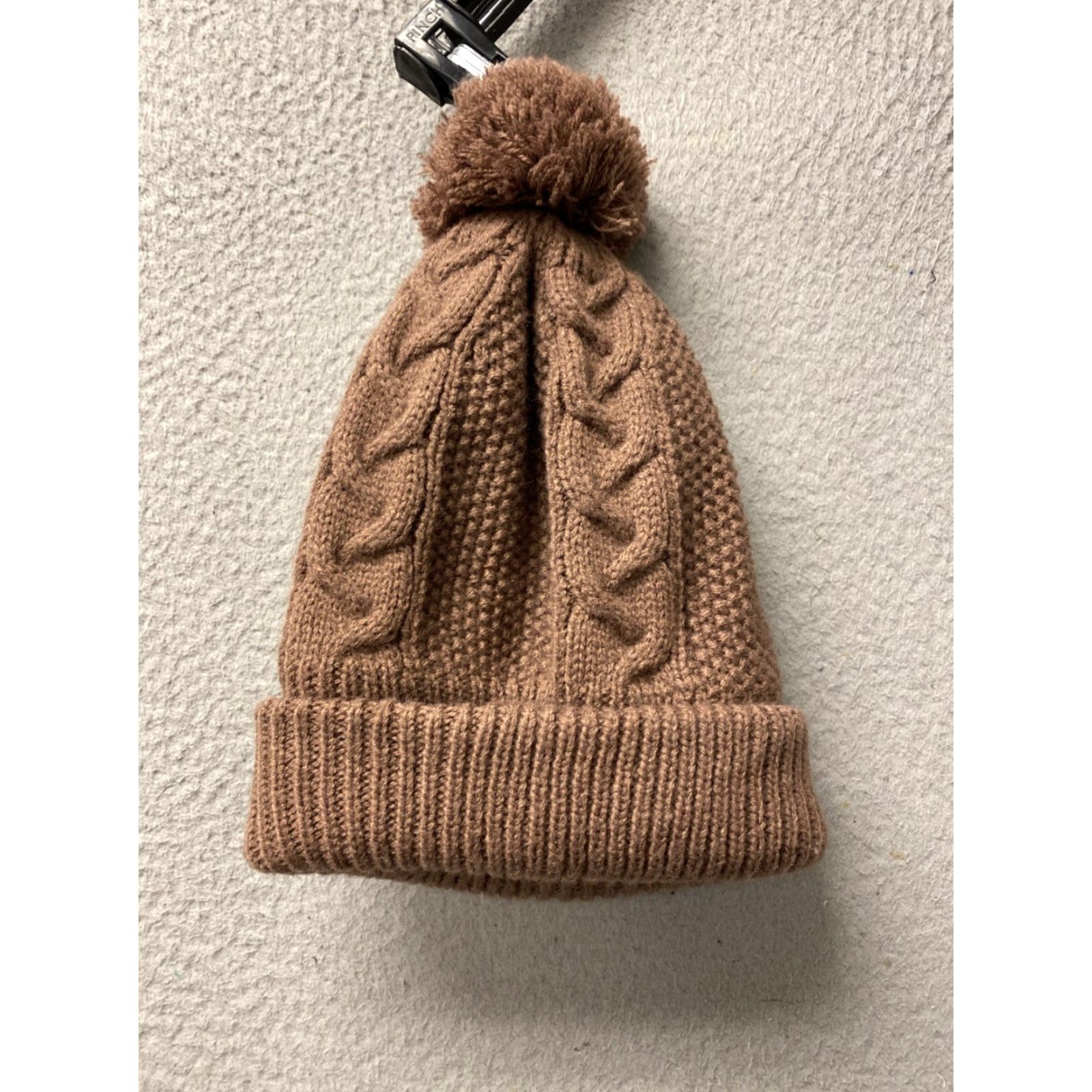 The North Face VINTAGE The North Face Beanie Womens One Size Browns Acrylic Fur Pom Hat Cap Winter Size ONE SIZE - 6 Thumbnail