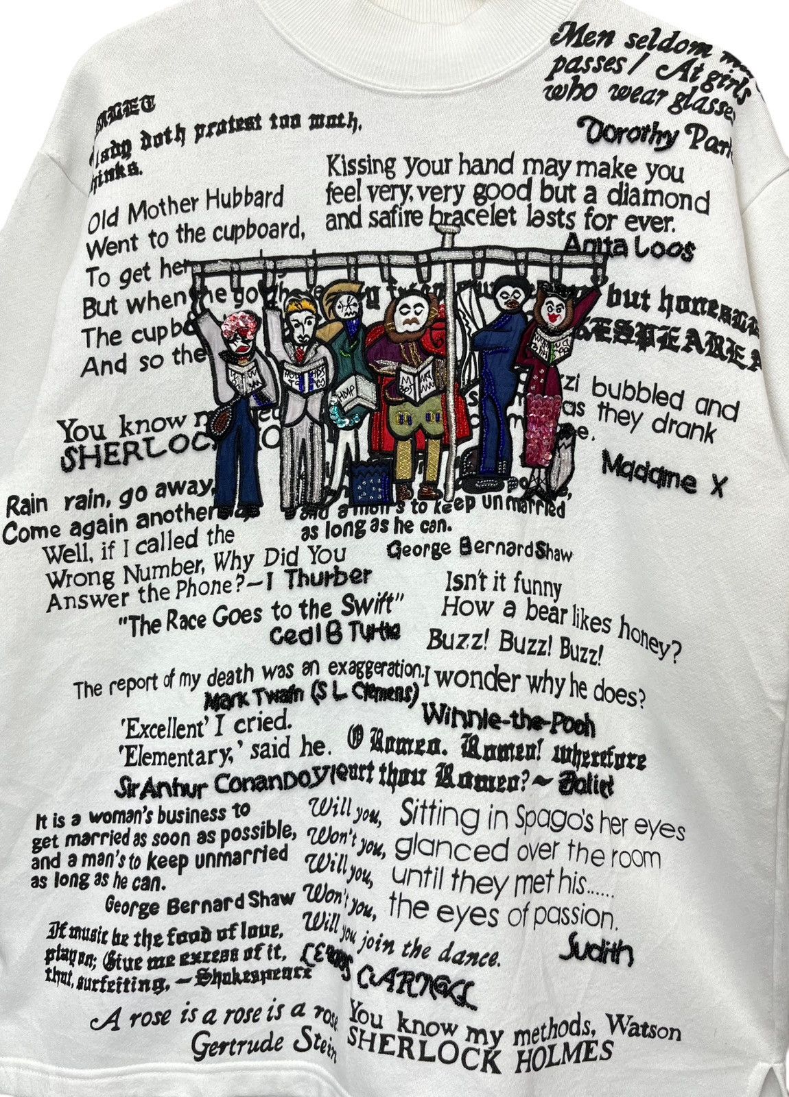 Designer ASHIYA Art Vintage Famous Poems Quotes Mock Neck Sweatshirt Size US M / EU 48-50 / 2 - 2 Thumbnail