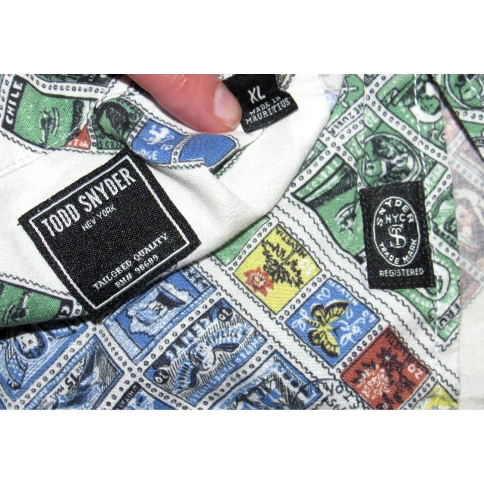 Todd Snyder TODD SNYDER Short Sleeve Camp Shirt Stamp Print XL Mens XL Multicolor Stamp Print Camp Shirt Todd Snyder Short Sleeve Camp Shirt XL Mens XL Multicolor Size US XL / EU 56 / 4 - 3 Thumbnail