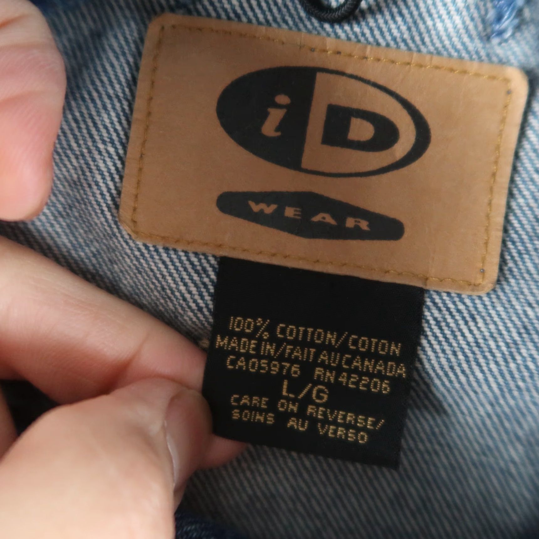 Denime VINTAGE 90s Cricket Denim Bomber Jacket Mens L Blue Canada 100% authenticity guarantee(Size L) Size US L / EU 52-54 / 3 - 6 Thumbnail