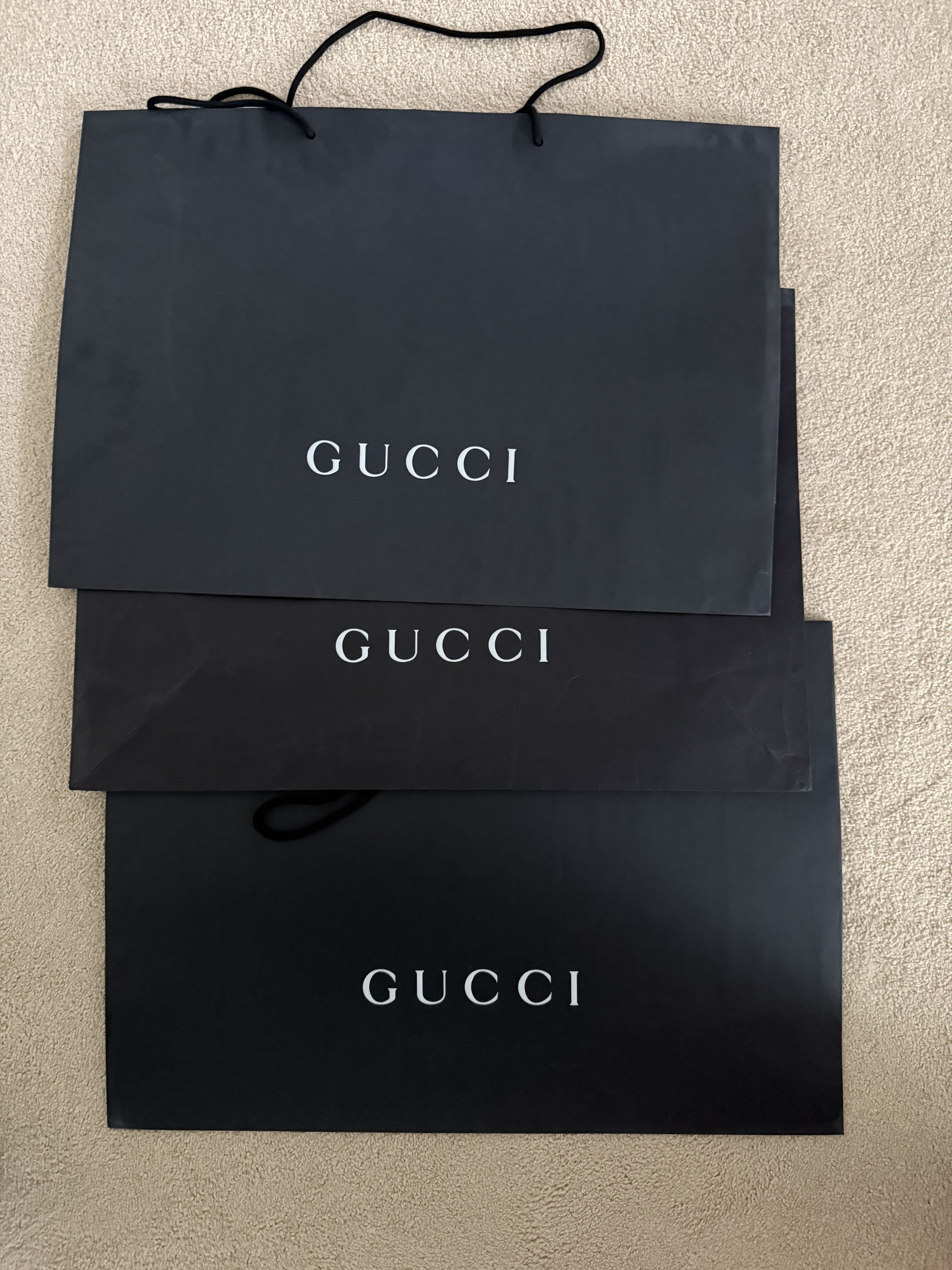 Gucci Gucci Black Gift Paper Shopping Bag - Large Size ONE SIZE - 8 Thumbnail