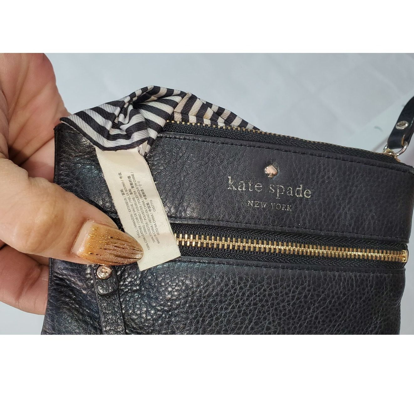 Kate Spade Kate Spade Black Leather Wristlet Zip Pouch Size ONE SIZE - 7 Thumbnail
