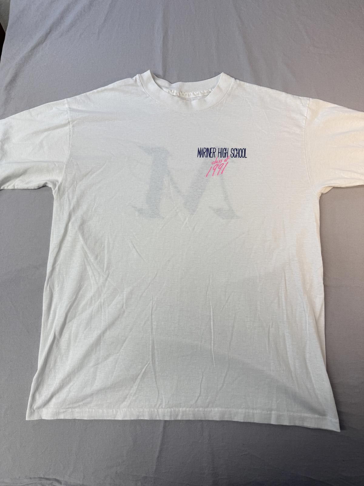 Designer VTG Mariner High School T-shirt Class of 1991 Whale Tail L Size US L / EU 52-54 / 3 - 2 Thumbnail