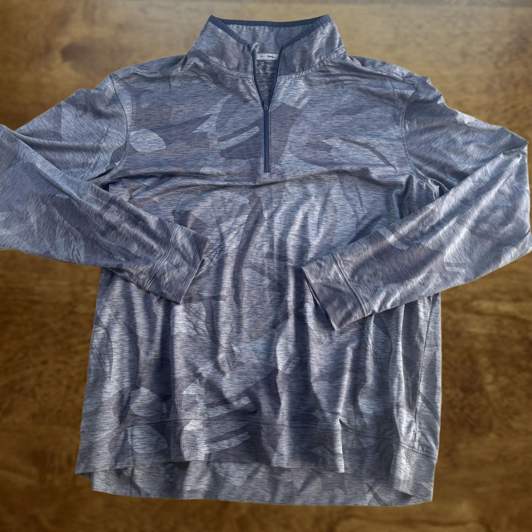 Vintage Walter Hagen Golf Shirt Mens XL Gray Camo Pullover 1/4 Zip Long Sleeve Top Size US XL / EU 56 / 4 - 1 Thumbnail