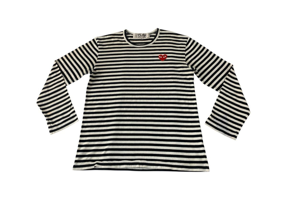 Comme des Garcons PLAY Comme Des Garcon Play Striped Longsleeve Tee Tshirt Size M / US 6-8 / IT 42-44 - 1 Thumbnail