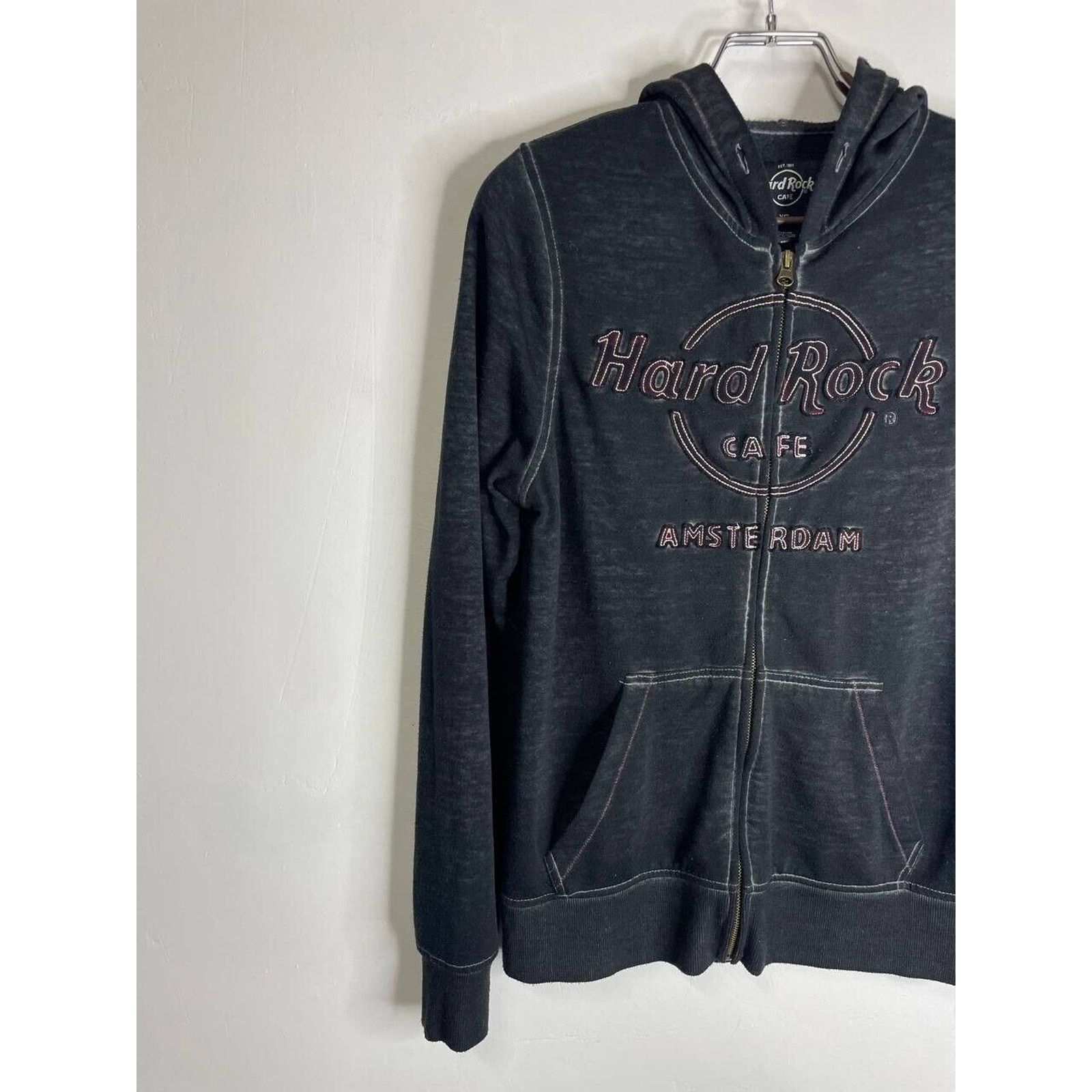 Hard Rock Cafe × Vintage Hard Rock Cafe Amsterdam Zip Hoodie Black Size US S / EU 44-46 / 1 - 2 Thumbnail