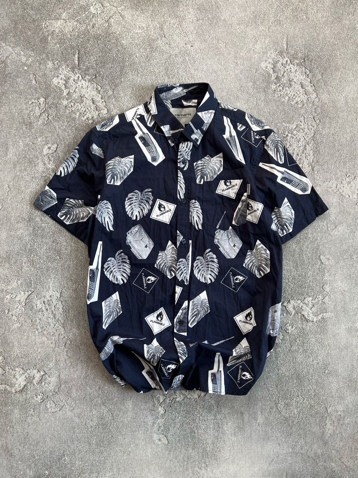 Carhartt Carhartt Wip Short Sleeve Button Shirt Collared Print Size M Size US M / EU 48-50 / 2 - 1 Thumbnail