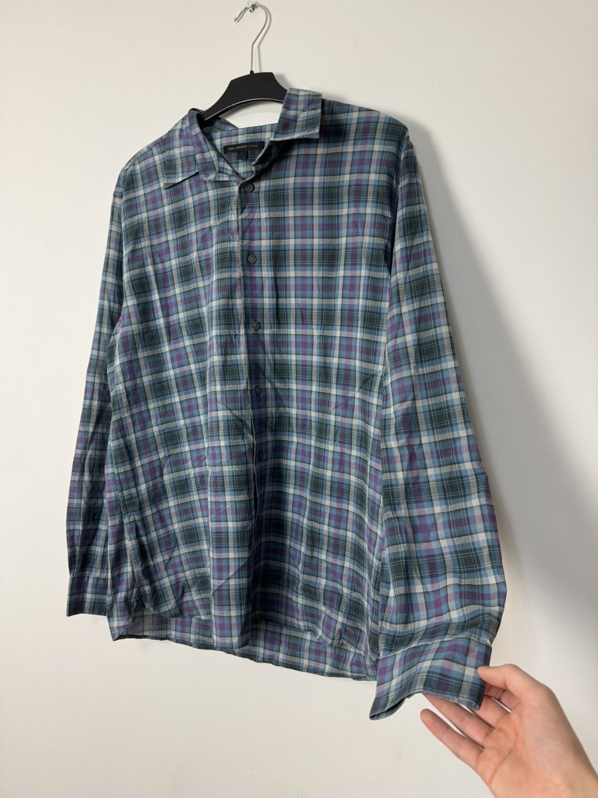 John Varvatos Vintage John Varvatos USA long sleeve check shirt luxury Size US XL / EU 56 / 4 - 7 Thumbnail