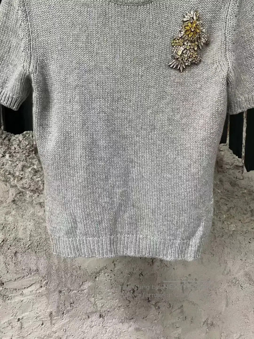 Miu Miu gray rhinestone sweater from miumiu. Size S / US 4 / IT 40 - 4 Thumbnail