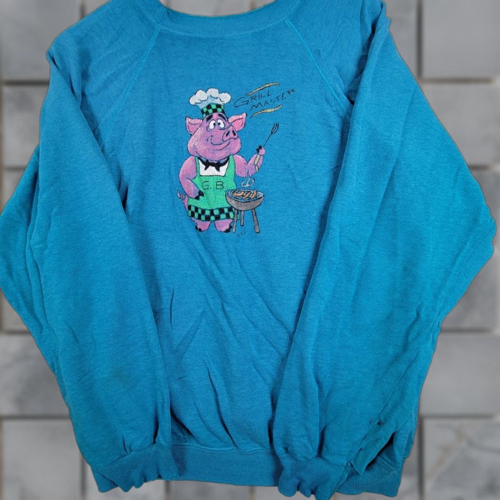 Hanes VINTAGE Hanes Sweatshirt Women XL Blue Bear 90s Pullover Crew Neck Long Sleeve Casual Size XL / US 12-14 / IT 48-50 - 1 Thumbnail