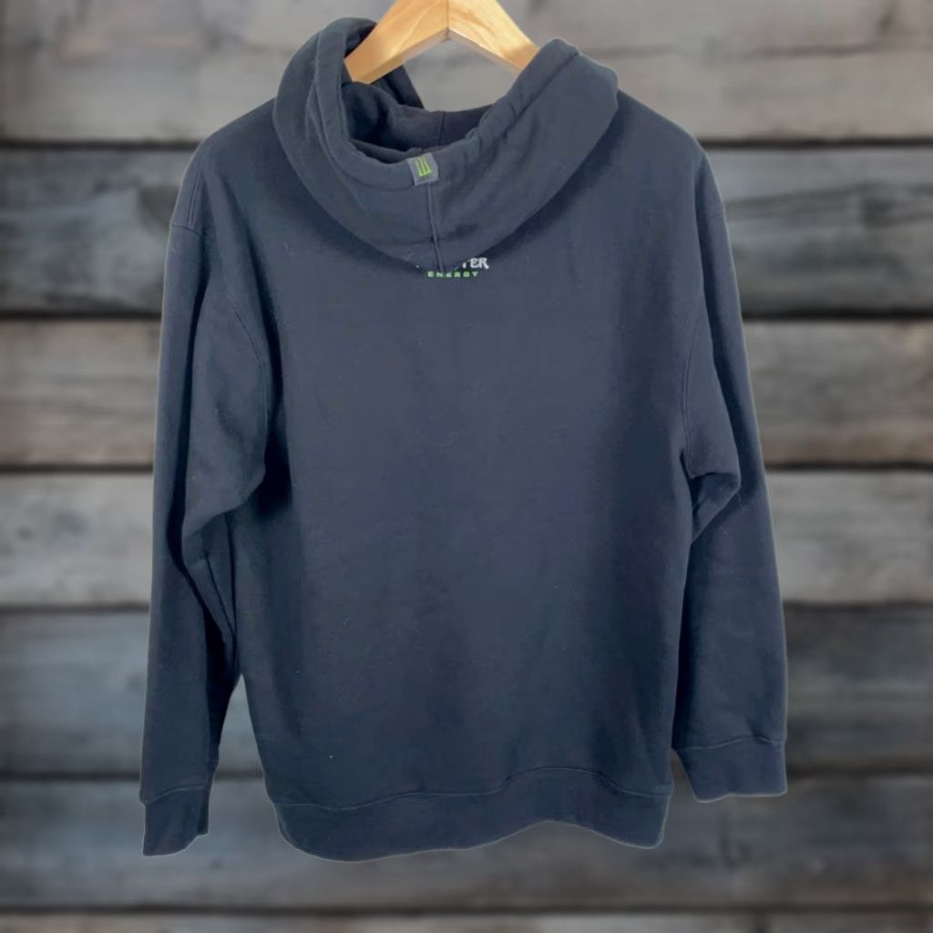Vintage Monster Energy Hoodie Mens Large Black Drawstring Pullover Sweatshirt Official Retro Graphic Print Pocket(s) Sweatshirt Black Mens L Size US L / EU 52-54 / 3 - 1 Thumbnail