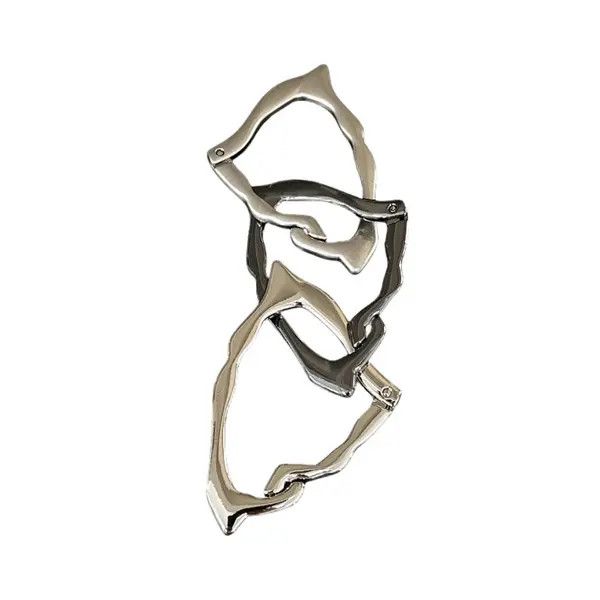 Jewelry Black and Silver Modern Chain Link Keychain Size ONE SIZE - 5 Thumbnail