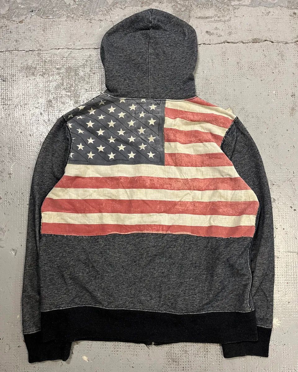 Polo Ralph Lauren 2010s Ralph Lauren Grey USA Flag Zip-up Hoodie Size US L / EU 52-54 / 3 - 1 Thumbnail