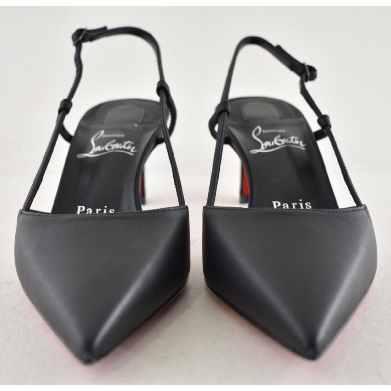 Christian Louboutin Christian Louboutin Condoroline 55 Black Leather Slingback Size US 7.5 / IT 37.5 - 7 Thumbnail
