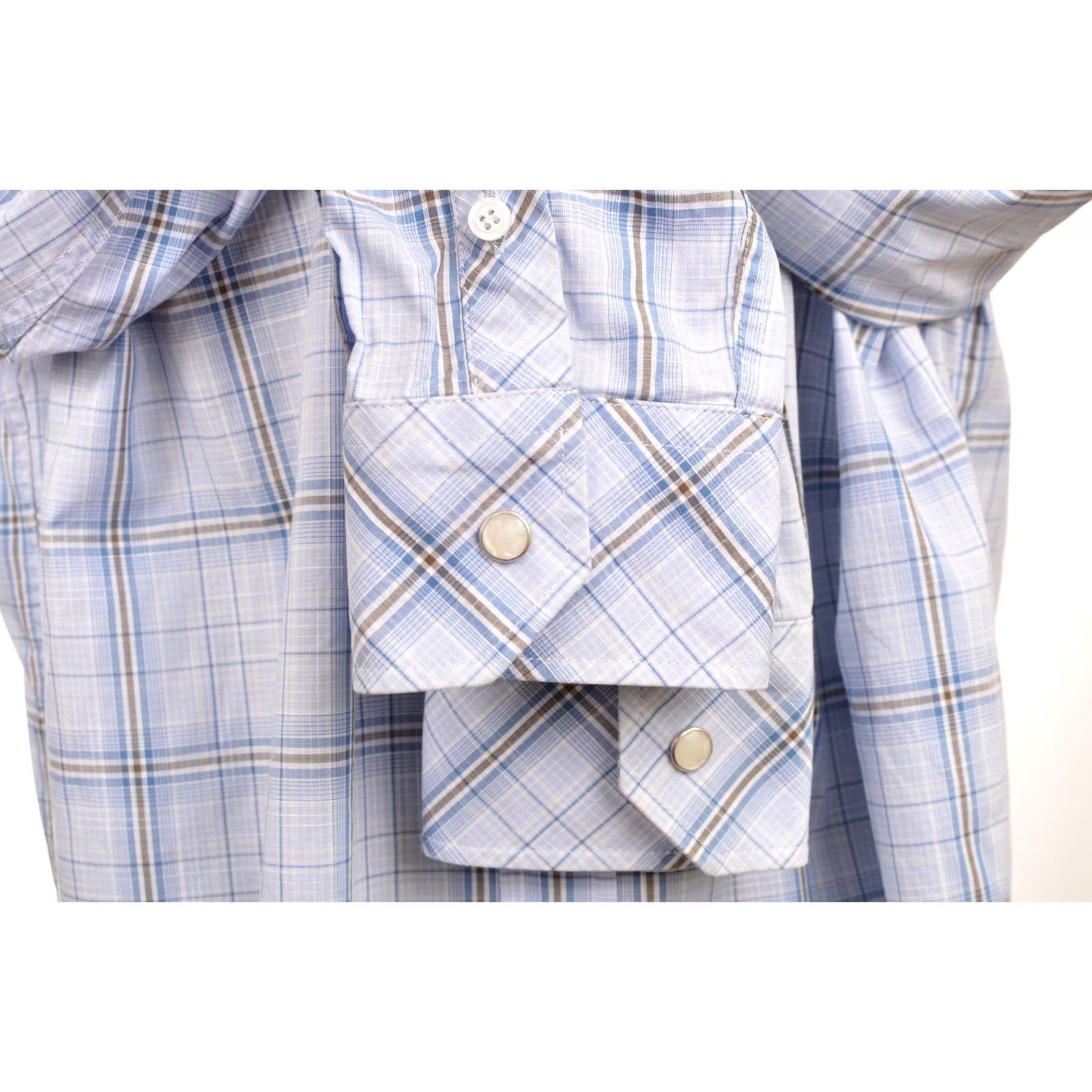 Dolce & Gabbana DDP Vintage Dolce Gabbana Blue Check Cotton Dress Shirt RS0594 Size 16 41 Mens Shirt, Blue, Cotton, Dress Shirt, Regular Fit Size 42R - 6 Thumbnail