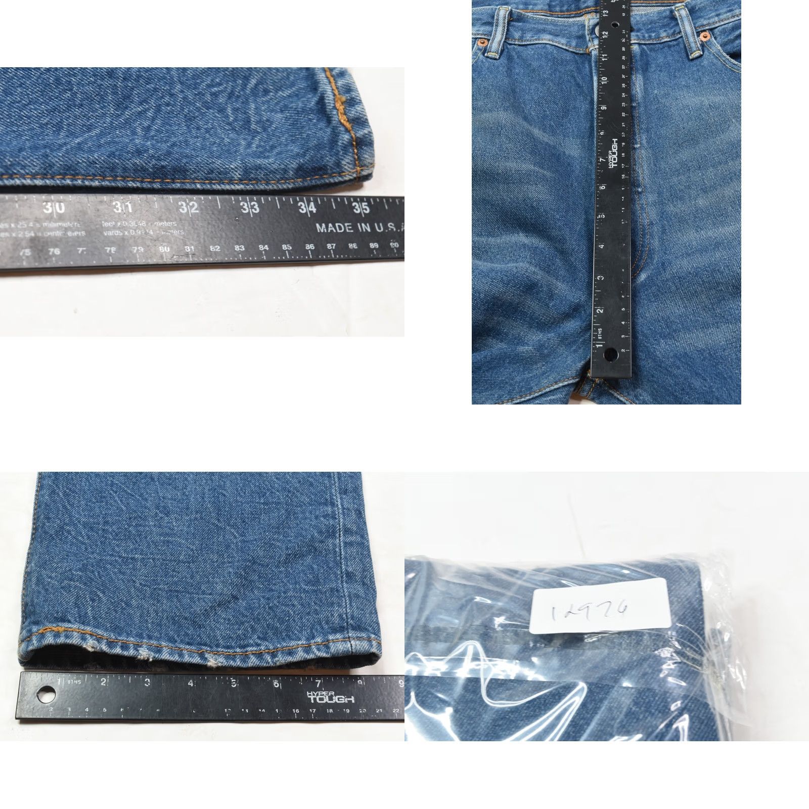 Levi's Levi's 501 Jeans Mens 38x34 Blue Straight Button-Fly Distressed Regular Inseam 35 in Denim Cotton Pattern Solid Jeans Mens Blue 501 Series Size US 38 / EU 54 - 9 Thumbnail