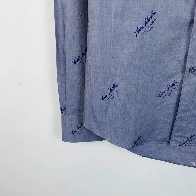 Louis Vuitton Louis Vuitton Blue logo printed cotton lapel long sleeve s Size US M / EU 48-50 / 2 - 4 Thumbnail