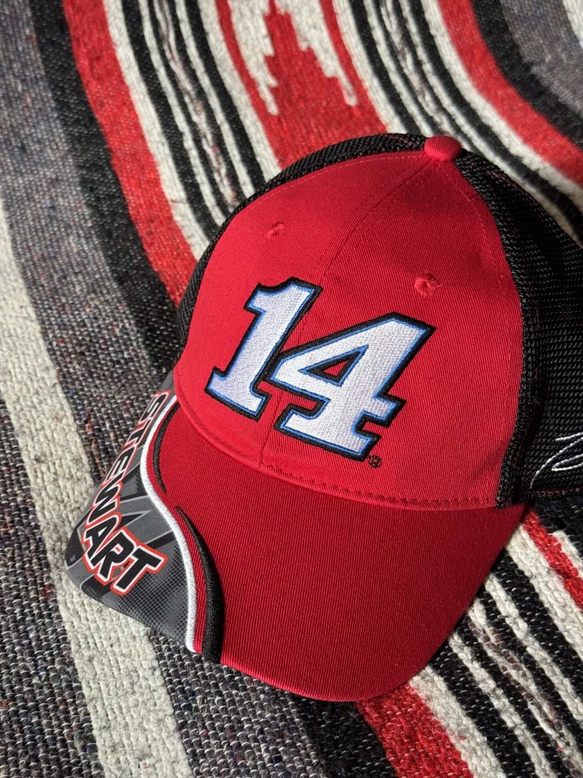 NASCAR Nascar #14 Tony Stewart Racing Moto Formula 1 y2k Hat Size ONE SIZE - 2 Thumbnail