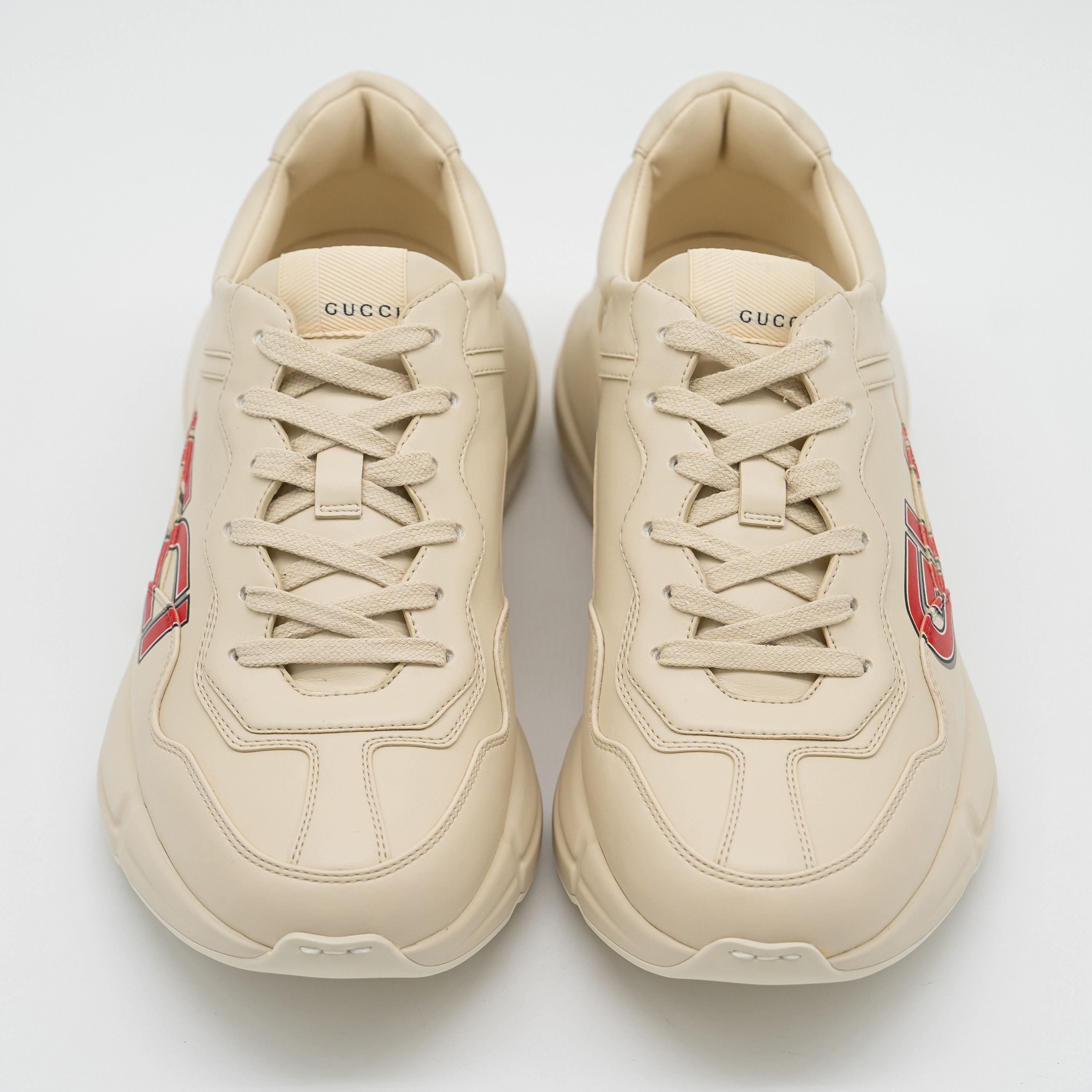 Gucci Gucci Rhyton Leather Sneaker Ivory Demetra Logo Print Red Size US 8 / EU 41 - 3 Thumbnail