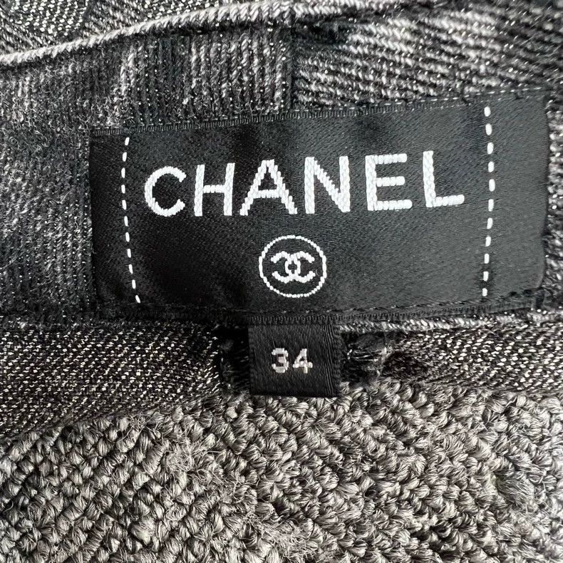 Chanel Chanel 23c gray denim denim shorts Size 42" / US 20 - 2 Thumbnail