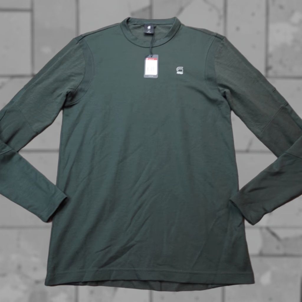 G-Star G-Star Raw Shirt XS Green Solid Motac DC Pique NEW Shirt Men XS Green Crew Neck Long Sleeve Cotton 100% DC Motac Solid T-Shirt Size US XS / EU 42 / 0 - 1 Thumbnail