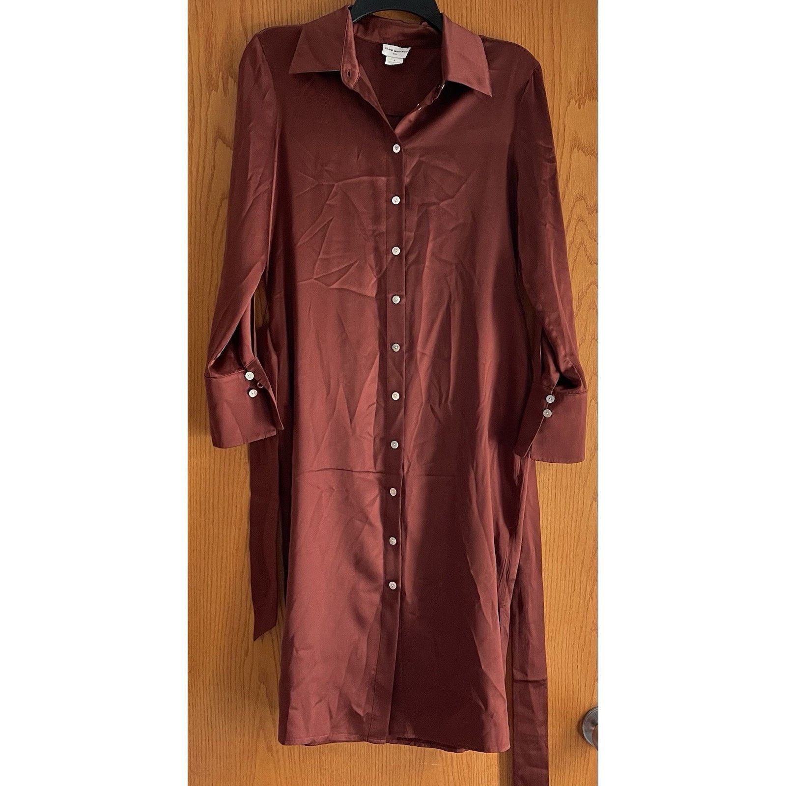 Club Monaco Club Monaco 100% Silk Midi Shirt Charmeuse Dress 4 Size S / US 4 / IT 40 - 5 Thumbnail