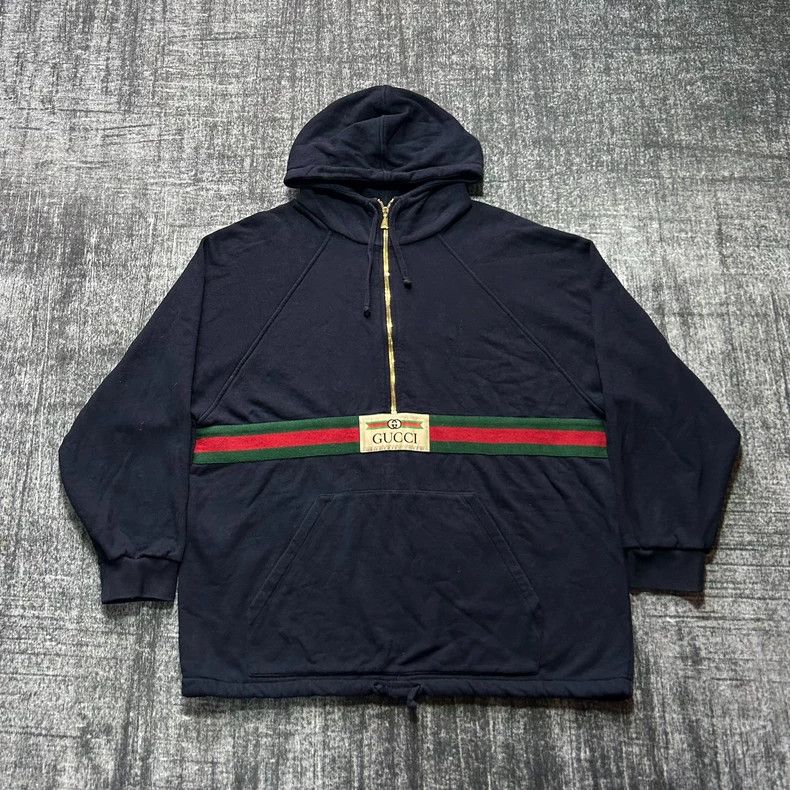 Gucci Gucci Black belt logo half-zipper hooded sweatshirt 2502-Ne Size US M / EU 48-50 / 2 - 1 Thumbnail