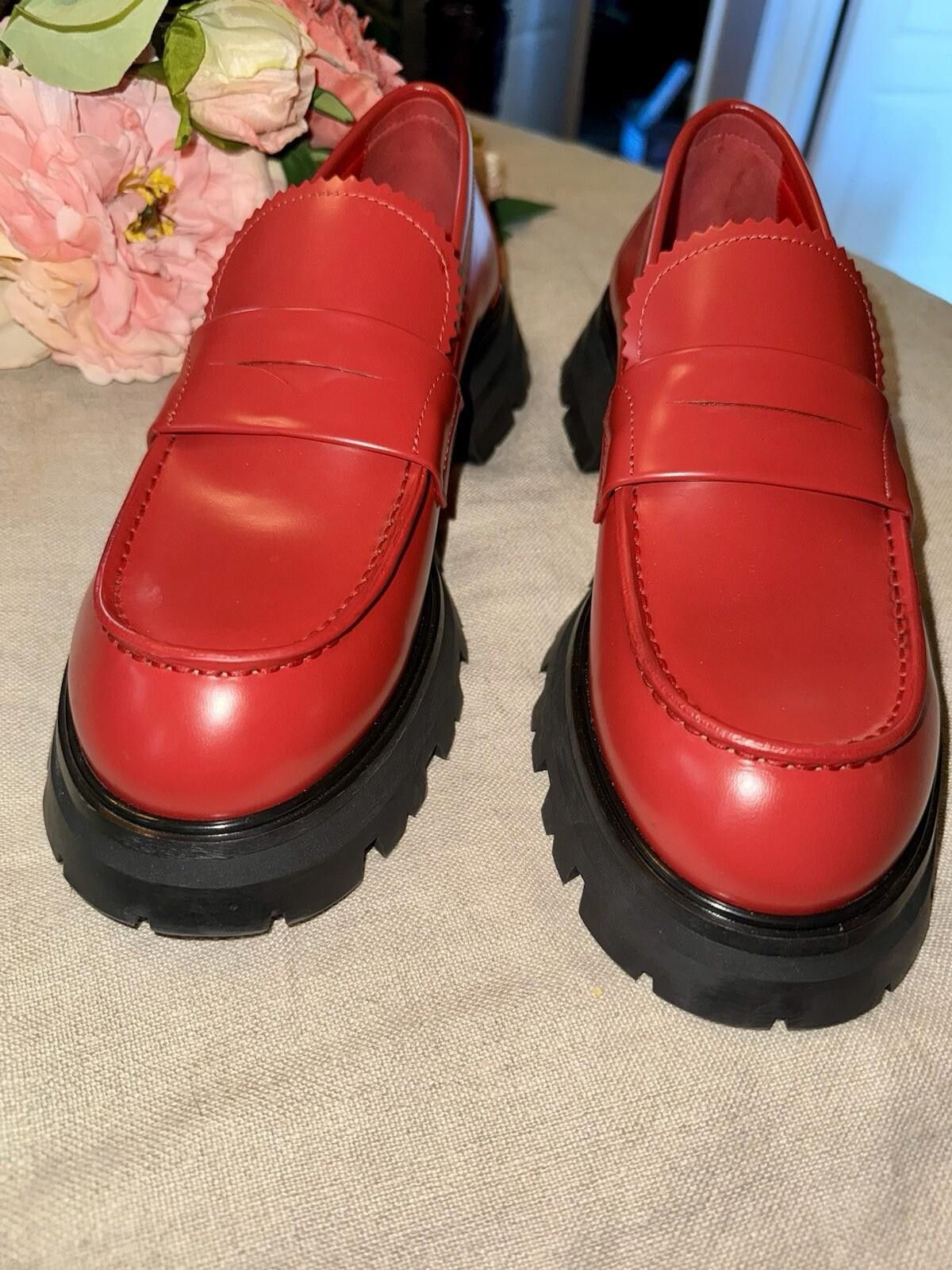 Alexander McQueen Alexander McQueen Wander Red Leather Platform Loafer US 11 Size US 11 / IT 41 - 5 Thumbnail