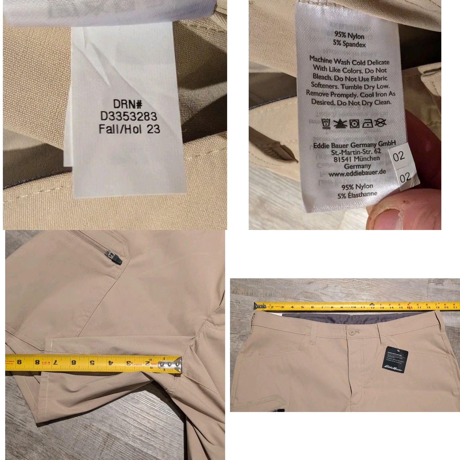 Eddie Bauer EDDIE BAUER Mens Rainier Tech Short Khaki 38 Regular Inseam 10" Nylon Spandex Breathable UPF 50+ Zipper Pocket Storm Repel Pockets NWT NEW Size US 38 / EU 54 - 8 Thumbnail