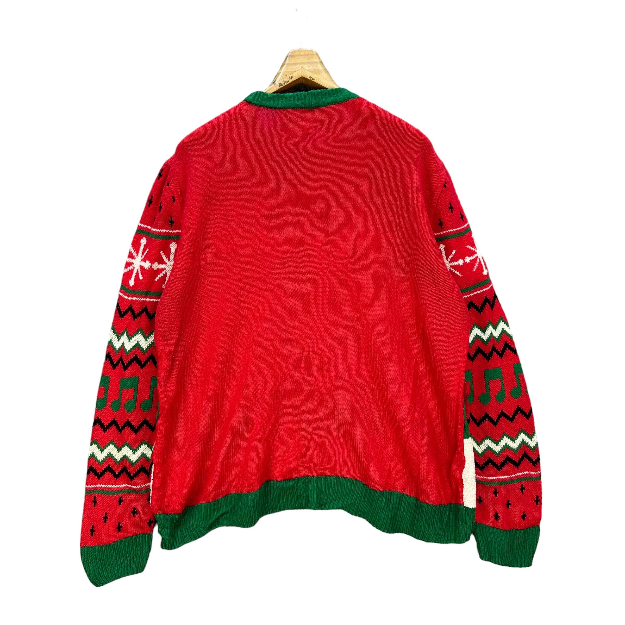 Vintage PARTY SWEATER BAA HUMBUG FULLPRINT KNITWEAR #8995-46 Size US L / EU 52-54 / 3 - 9 Thumbnail