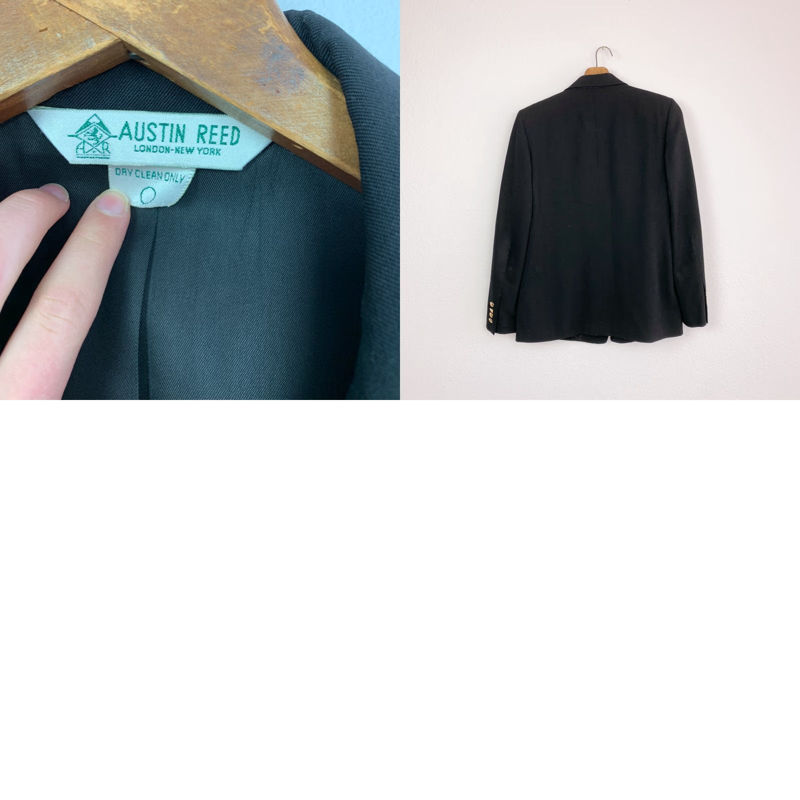 Austin Reed Vintage Austin Reed Black Worsted Wool Blazer One Button London New York Women 6 Blazer Wool 1980s Womens Size M / US 6-8 / IT 42-44 - 8 Thumbnail