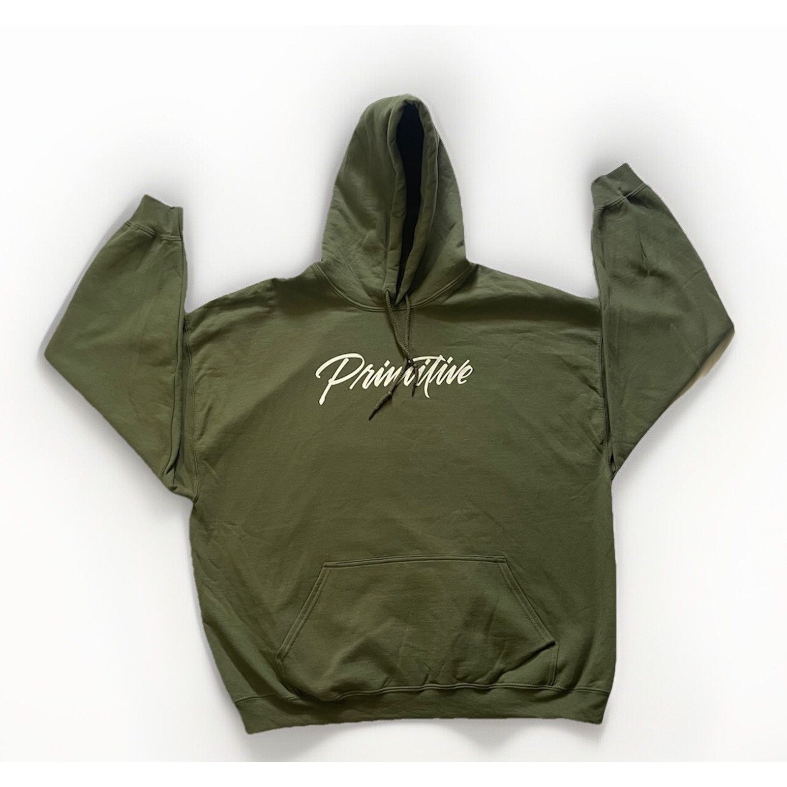 Primitive NEW Primitive Skateboarding Hoodie Olive Pullover Spellout Size US XXL / EU 58 / 5 - 1 Thumbnail