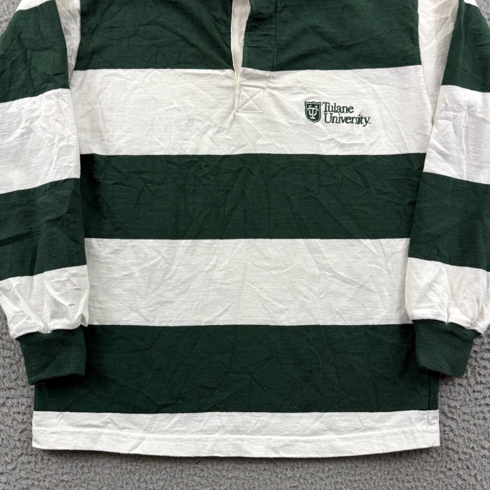 Barbarian VINTAGE Barbarian Polo Shirt Womens Small Green Striped Long Sleeve Knit 100% Cotton Regulated Size S Womens Size S / US 4 / IT 40 - 2 Thumbnail