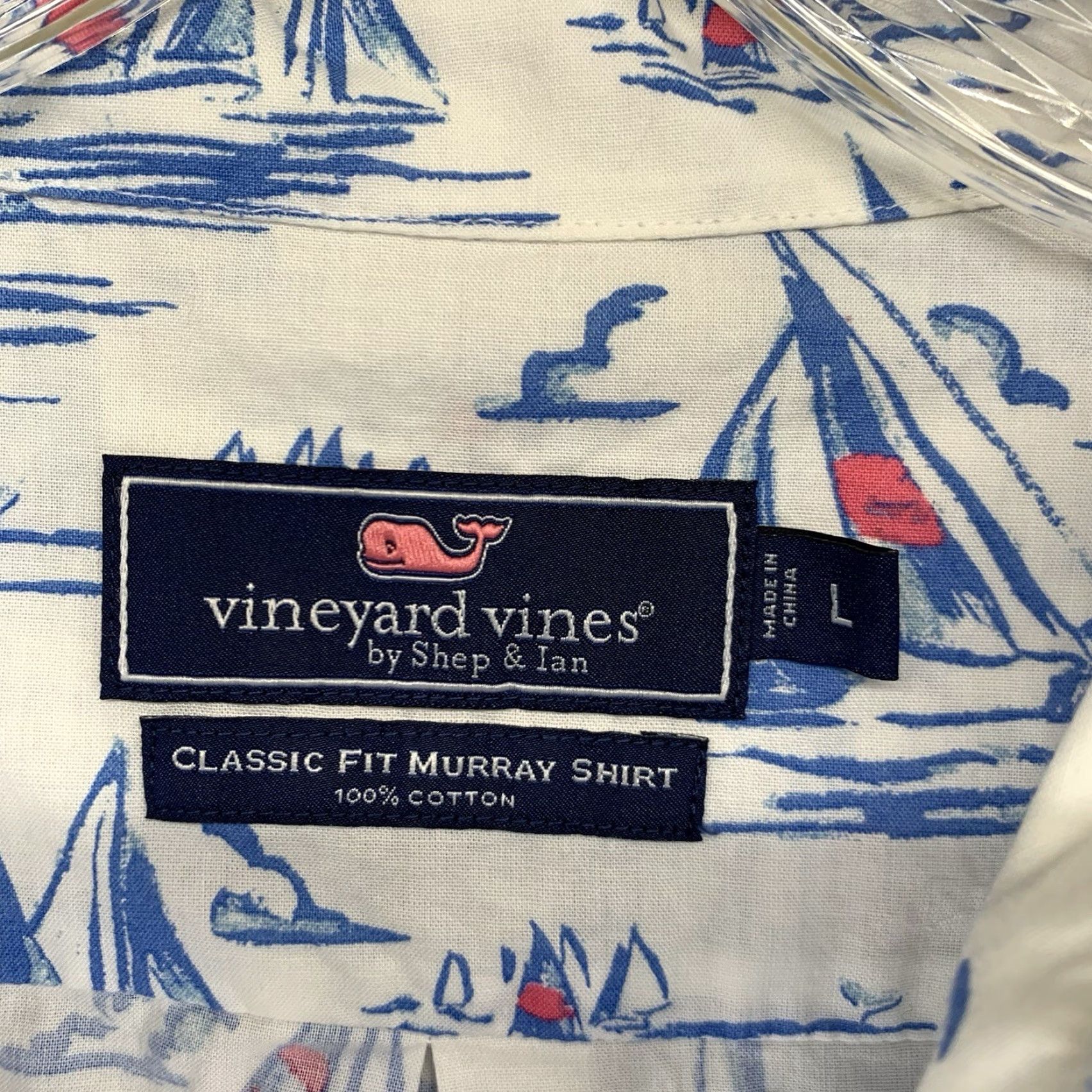 Vineyard Vines VINEYARD VINES Murray Shirt Men Short Sleeve Casual All Seasons Nautical Sailboat Print L White Size US L / EU 52-54 / 3 - 3 Thumbnail