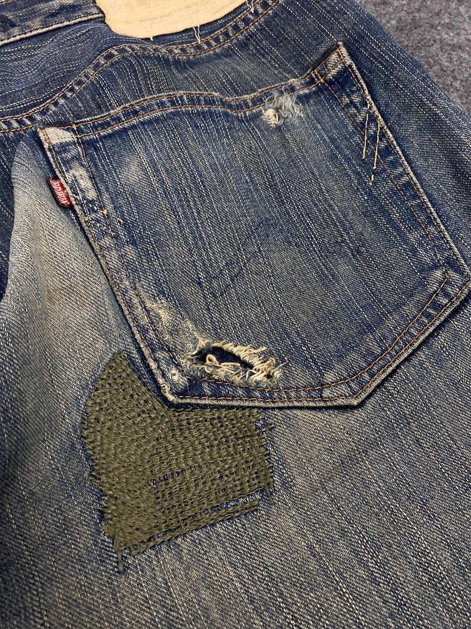 Edwin vintage edwin xv distressed reworked denim nice design Size US 35 - 4 Thumbnail