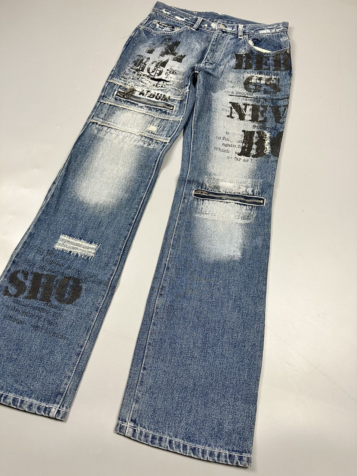 If Six Was Nine Distressed Vintage Bernings-Sho Flared Denim Size US 29 - 3 Thumbnail