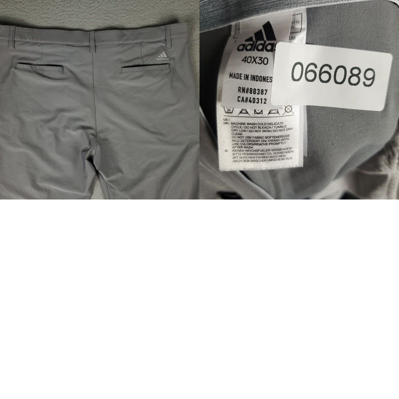 Adidas Adidas Pants Mens 40x30 Gray Chino Flat Front Regular Size US 40 / EU 56 - 8 Thumbnail