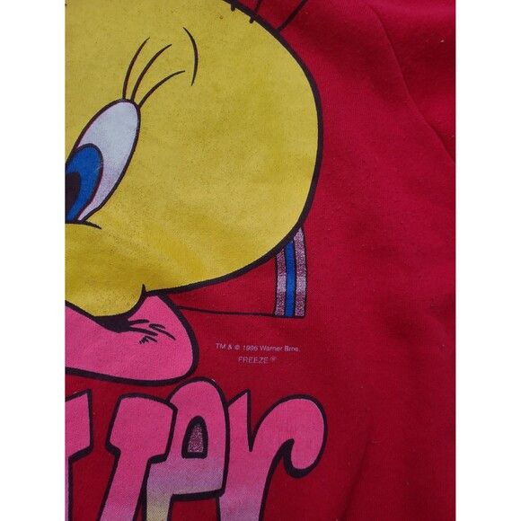 Warner Bros Vtg Tweety Bird Looney Tunes Crewneck Sweatshirt Freeze 1996 Size US XXL / EU 58 / 5 - 5 Thumbnail